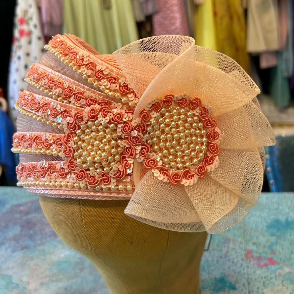 Pink Pearled Flapper Hat - Picture 2 of 11
